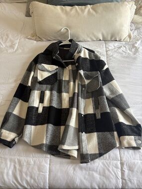 Black & Cream Buffalo Plaid Shacket